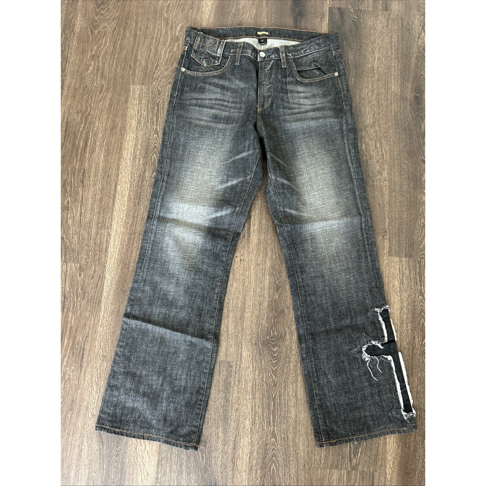 Manuel Jeans Big Cross Size 34 Italy Black‎ Luxury Designer MINT Hipster